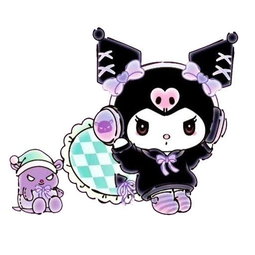 Aesthetic Stylish Kuromi Coloring Pages